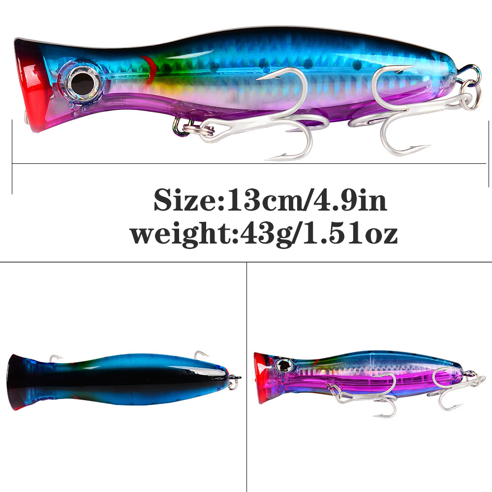 PROBEROS 1pc 13cm 43g Popper F - огляд і ціна Fishing Lure Popper