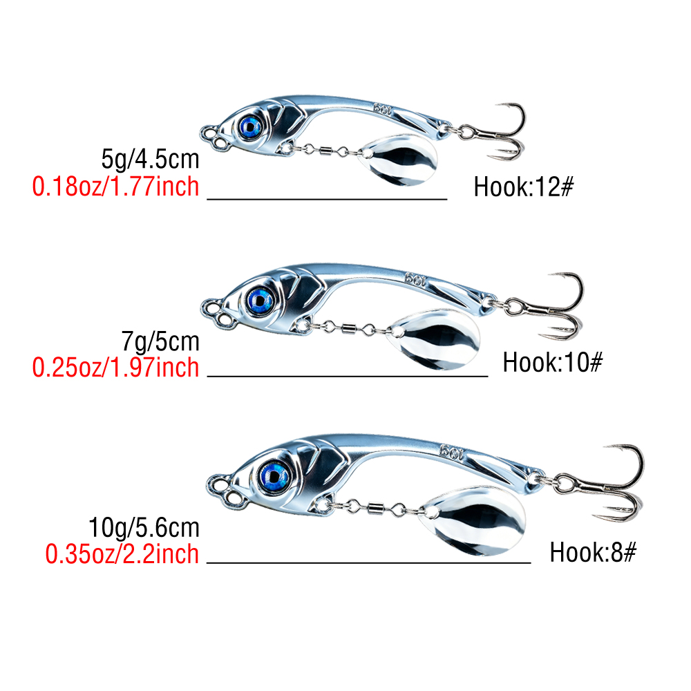 10 Pcs/Box Double Hole Metal V - огляд і ціна Fishing Lure Spinnerbait