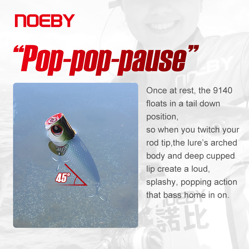 Noeby 105mm 24g Topwater Poppe - огляд і ціна Fishing Lure Popper