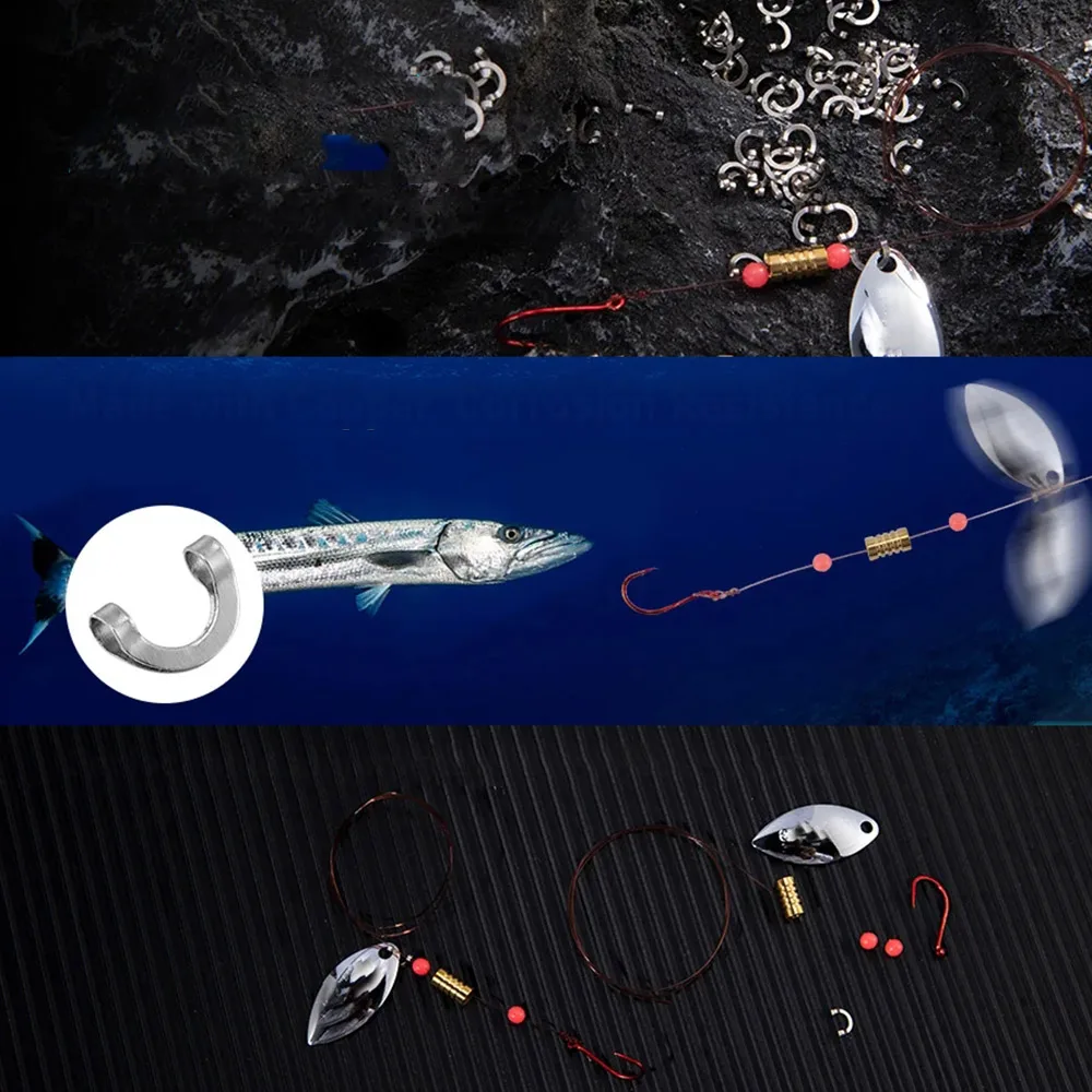 100pcs Fishing U Shaped Fixed  - огляд і ціна Fishing Lure Spinner